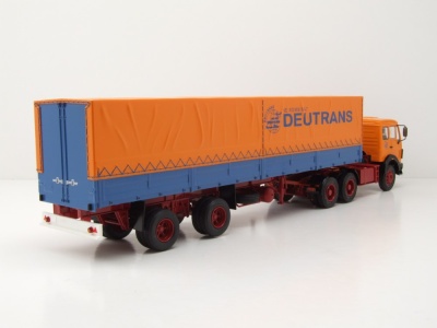 Mercedes NG 2232 Sattelzug Deutrans 1980 orange blau Modellauto 1:43 Premium ClassiXXs