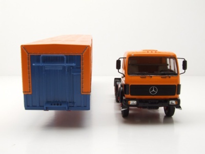 Mercedes NG 2232 Sattelzug Deutrans 1980 orange blau Modellauto 1:43 Premium ClassiXXs