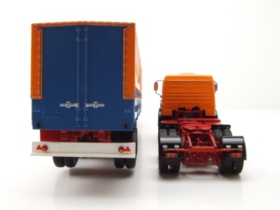 Mercedes NG 2232 Sattelzug Deutrans 1980 orange blau Modellauto 1:43 Premium ClassiXXs