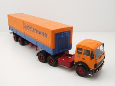 Mercedes NG 2232 Sattelzug Deutrans 1980 orange blau Modellauto 1:43 Premium ClassiXXs