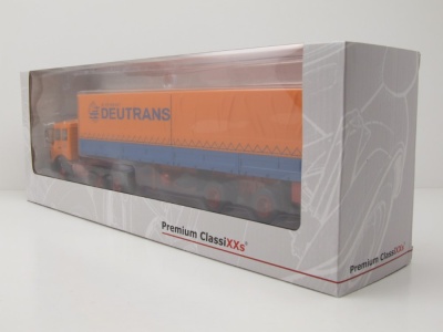 Mercedes NG 2232 Sattelzug Deutrans 1980 orange blau Modellauto 1:43 Premium ClassiXXs