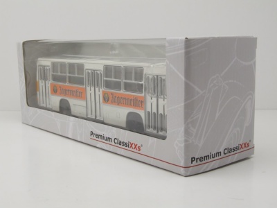 Ikarus 260 Bus Halberstadt Jägermeister 1975 weiß orange Modellauto 1:43 Premium ClassiXXs