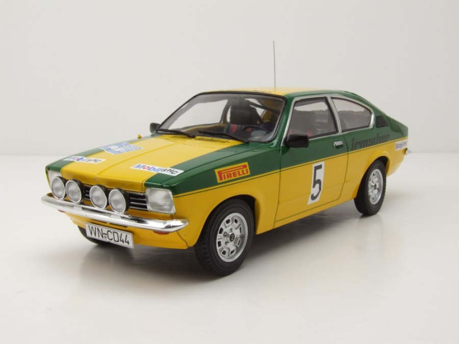 Opel Kadett C Coupe GT/E #5 International Sachs Winter Rallye 1976 gelb Smoleij Geistdörfer Modellauto 1:18 MCG