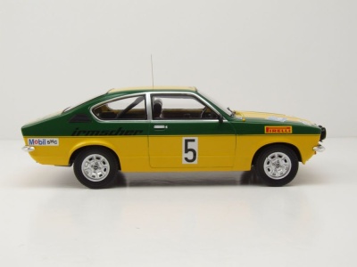 Opel Kadett C Coupe GT/E #5 International Sachs Winter Rallye 1976 gelb Smoleij Geistdörfer Modellauto 1:18 MCG