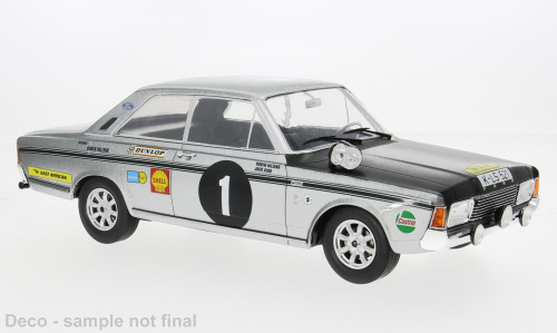 Ford 20M RS (P7b) #1 East African Safari Rallye 1969 silber Hillyar Aird Modellauto 1:18 MCG
