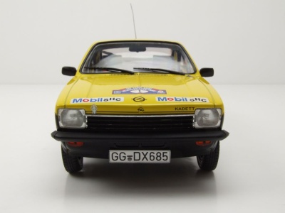 Opel Kadett C Coupe GT/E #1 Westfalen-Lippe Rallye 1977 schwarz gelb Röhrl Geistdörfer Modellauto 1:18 MCG