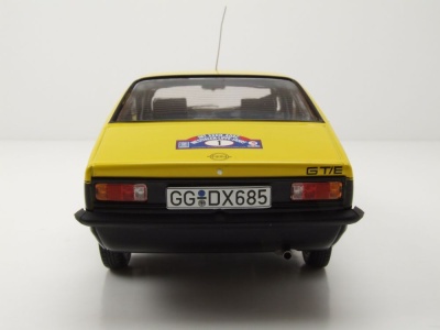 Opel Kadett C Coupe GT/E #1 Westfalen-Lippe Rallye 1977 schwarz gelb Röhrl Geistdörfer Modellauto 1:18 MCG