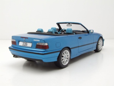 BMW 328i Cabrio E36 1996 blau metallic Modellauto 1:18 MCG