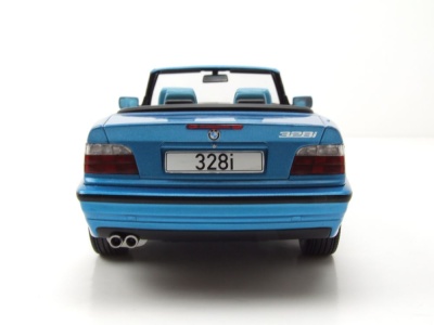 BMW 328i Cabrio E36 1996 blau metallic Modellauto 1:18 MCG