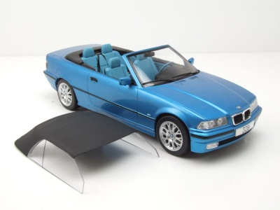 BMW 328i Cabrio E36 1996 blau metallic Modellauto 1:18 MCG