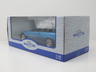 BMW 328i Cabrio E36 1996 blau metallic Modellauto 1:18 MCG