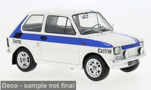 Fiat 126 1972 weiß blau Modellauto 1:18 MCG