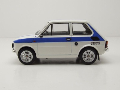 Fiat 126 1972 weiß blau Modellauto 1:18 MCG