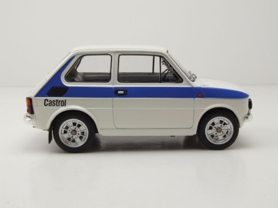Fiat 126 1972 weiß blau Modellauto 1:18 MCG
