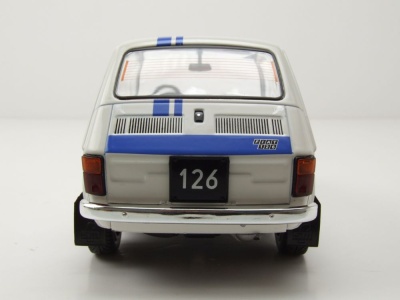 Fiat 126 1972 weiß blau Modellauto 1:18 MCG
