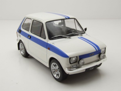 Fiat 126 1972 weiß blau Modellauto 1:18 MCG