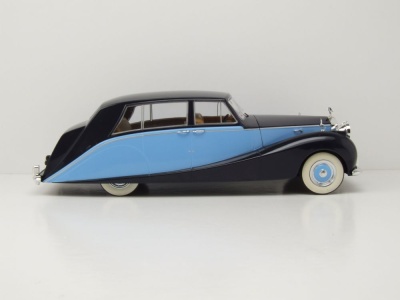 Rolls Royce Silver Wraith Empress Hooper RHD 1956 schwarz hellblau Modellauto 1:18 MCG