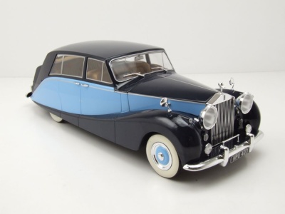 Rolls Royce Silver Wraith Empress Hooper RHD 1956 schwarz hellblau Modellauto 1:18 MCG