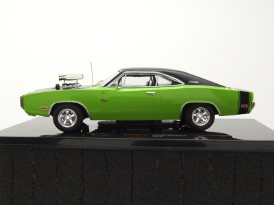Dodge Charger R/T 1970 grün schwarz Modellauto 1:43 ixo models