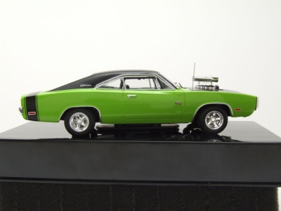 Dodge Charger R/T 1970 grün schwarz Modellauto 1:43 ixo models