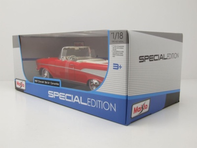 Chevrolet Bel Air Convertible 1957 rot Modellauto 1:18 Maisto