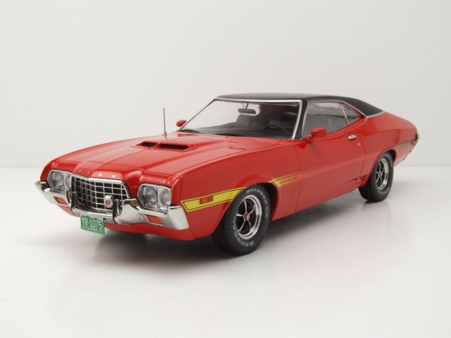 Ford Gran Torino Sport 1972 matt rot schwarz Modellauto 1:18 ixo models