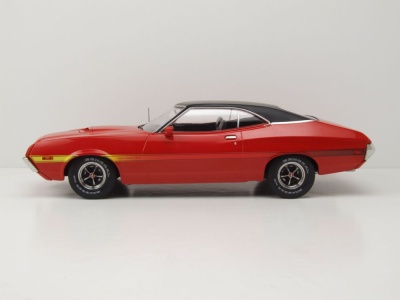 Ford Gran Torino Sport 1972 matt rot schwarz Modellauto 1:18 ixo models