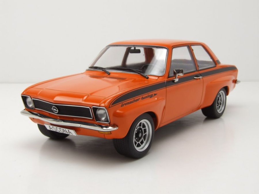 Opel Ascona A 1973 orange schwarz Modellauto 1:18 MCG
