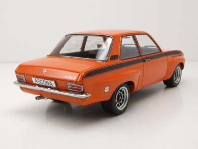 Opel Ascona A 1973 orange schwarz Modellauto 1:18 MCG