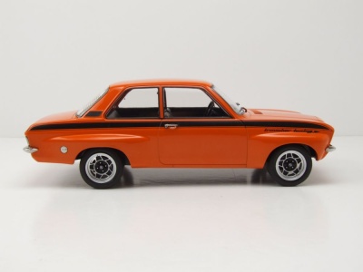 Opel Ascona A 1973 orange schwarz Modellauto 1:18 MCG