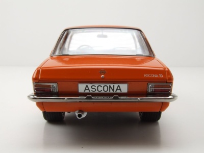 Opel Ascona A 1973 orange schwarz Modellauto 1:18 MCG