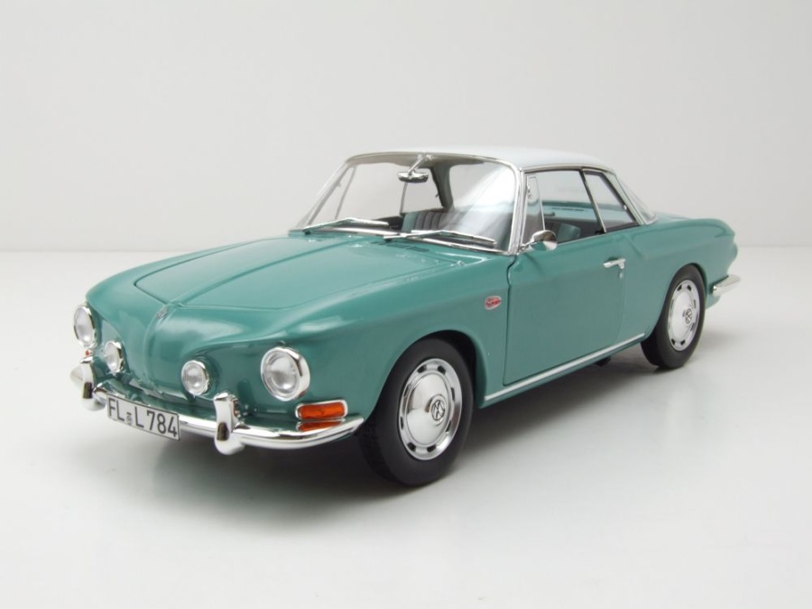 VW Karmann Ghia 1500 Typ 34 1961 hellgrün weiß Modellauto 1:18 Norev