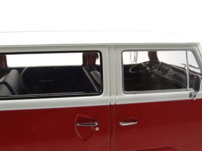 VW T2 b Bus 1972 rot weiß Modellauto 1:18 KK Scale