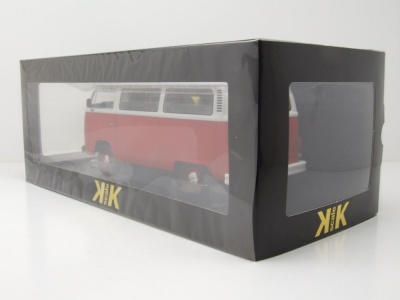 VW T2 b Bus 1972 rot weiß Modellauto 1:18 KK Scale