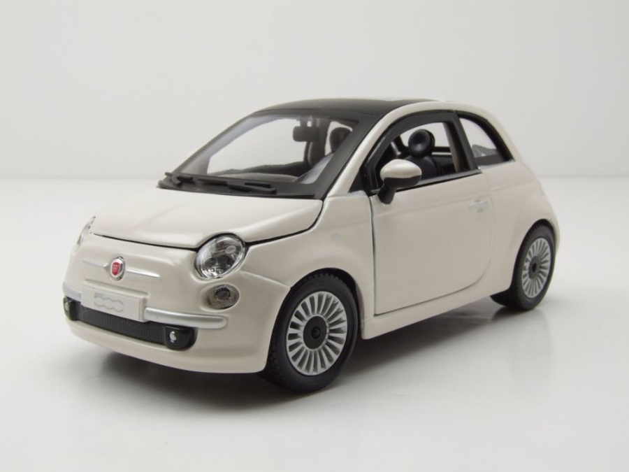 Fiat 500 2007 weiß Modellauto 1:24 Bburago