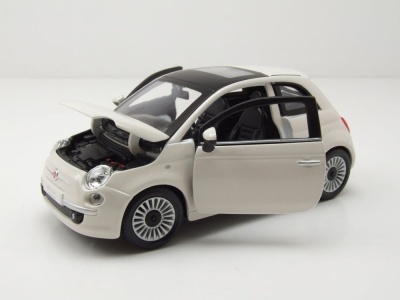 Fiat 500 2007 weiß Modellauto 1:24 Bburago