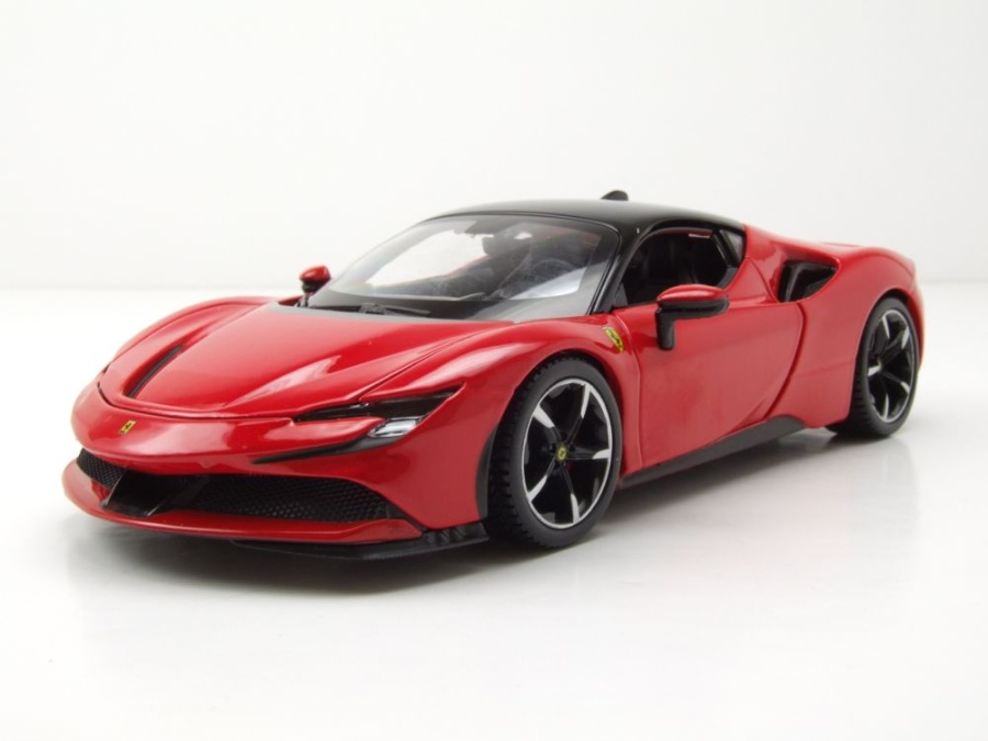 Ferrari SF90 Stradale rot schwarz Modellauto 1:24 Bburago