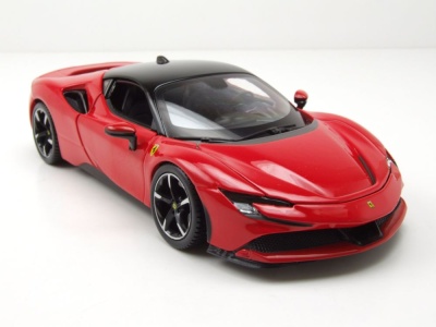 Ferrari SF90 Stradale rot schwarz Modellauto 1:24 Bburago