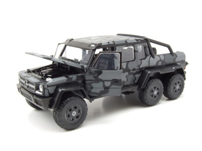 Mercedes G63 AMG 6x6 Pink Slips Pick Up grau schwarz Modellauto 1:24 Jada Toys