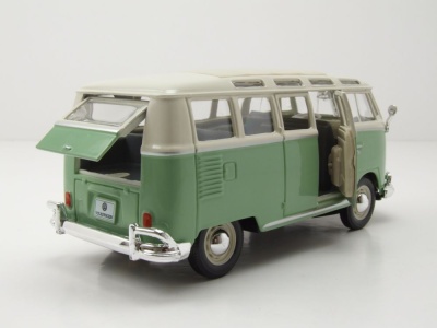 VW T1 Samba Bus 1962 hellgrün weiß Modellauto 1:25 1:24 Maisto