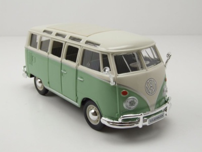 VW T1 Samba Bus 1962 hellgrün weiß Modellauto 1:25 1:24 Maisto
