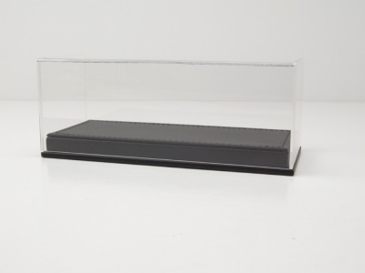 Klarsichtbox Vitrine mit Kunstlederboden schwarz für...