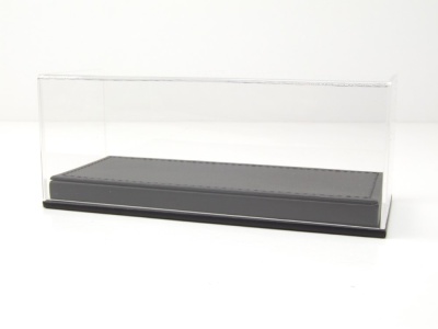 Klarsichtbox Vitrine mit Kunstlederboden schwarz für...