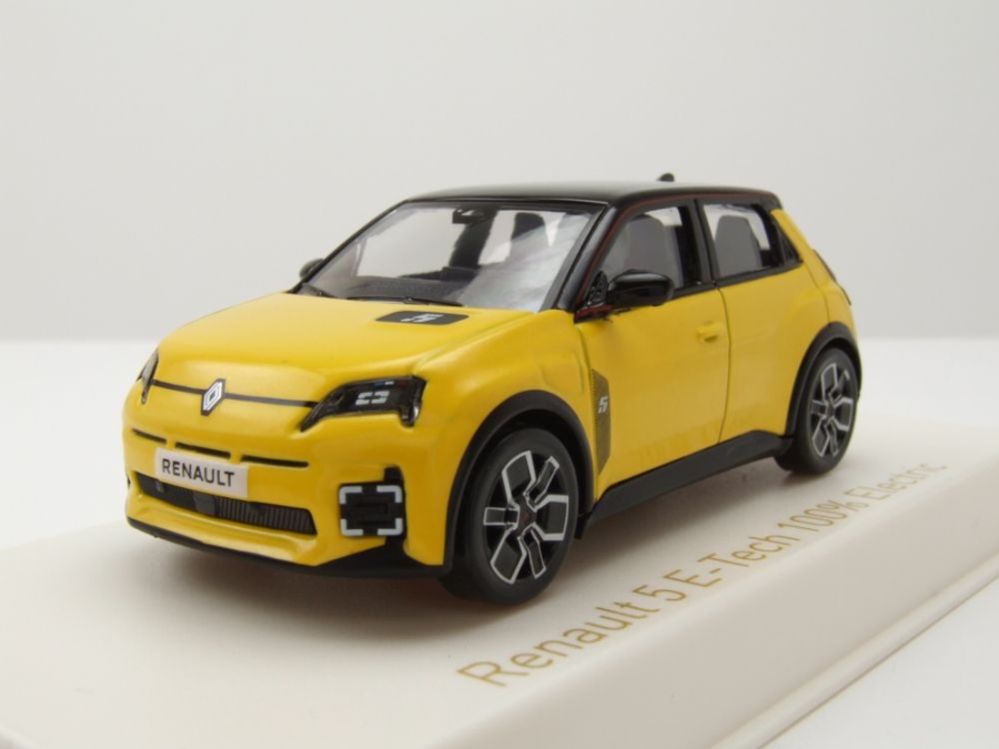 Renault 5 E-Tech 100% Electric 2024 gelb schwarz Modellauto 1:43 Norev