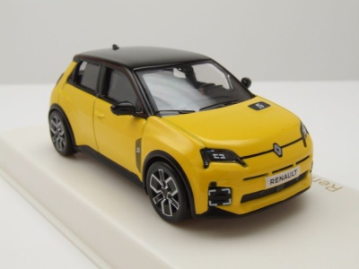 Renault 5 E-Tech 100% Electric 2024 gelb schwarz Modellauto 1:43 Norev