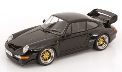 Porsche 911 (993) GT2 BBS Felgen 1996 schwarz Modellauto...