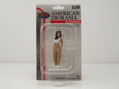 Figur Hanging Out 3 #4 Frau goldene Hose für 1:18 Modelle American Diorama