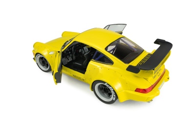 Porsche 911 964 RWB Body Kit RAUH-Welt Natalie 2023 gelb Modellauto 1:18 Solido