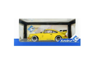 Porsche 911 964 RWB Body Kit RAUH-Welt Natalie 2023 gelb Modellauto 1:18 Solido