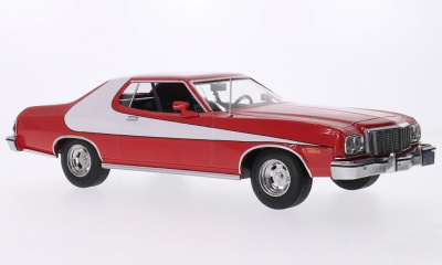 Ford Gran Torino 1975 rot weiß Modellauto 1:18 MCG